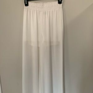 Flowy white wide legged pants